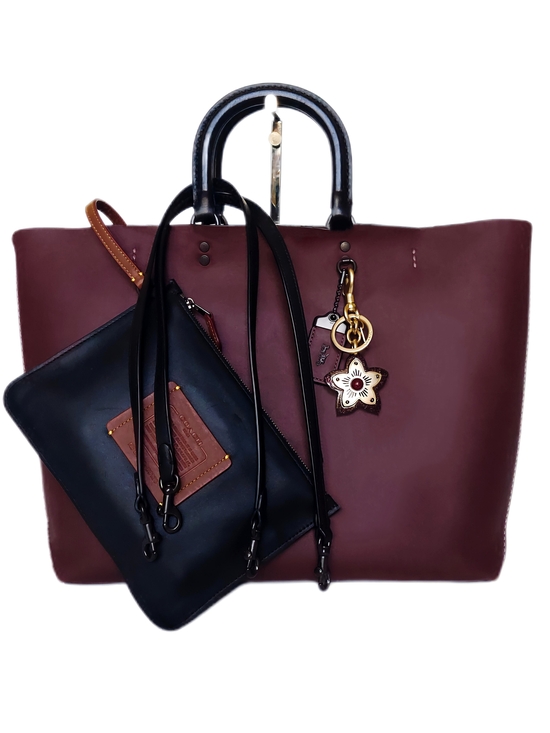 Coach Handbags - COACH 3 PC ROGUE TOTE SET-Tote, Wristlet Pouch, and Coach Bag Charm/Key Chain